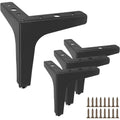 Set of 4 black triangular metal legs, 15 cm high