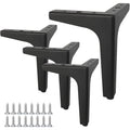 Set di 4 piedini triangolari in metallo nero altezza 15 cm