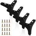 Set di 4 piedini triangolari in metallo nero altezza 10 cm