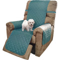 Reversible Waterproof Sofa Cover for Recliner Armchair Double-Sided Blue Beige