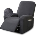 4 Piece Stretch Recliner Cover with Pockets Dark Gray
